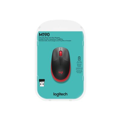 Logitech M190 - souris sans fil - rouge