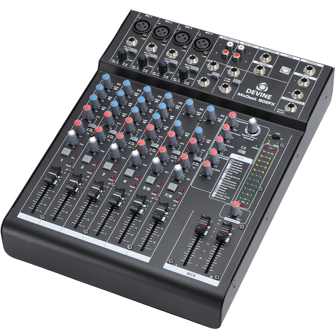 Devine MixDesk 802FX 8-kanaals mixer met FX