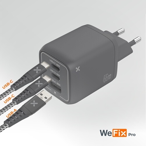 Chargeur pour téléphone mobile Wefix Pro CV 65W 2USB-C+USB-A