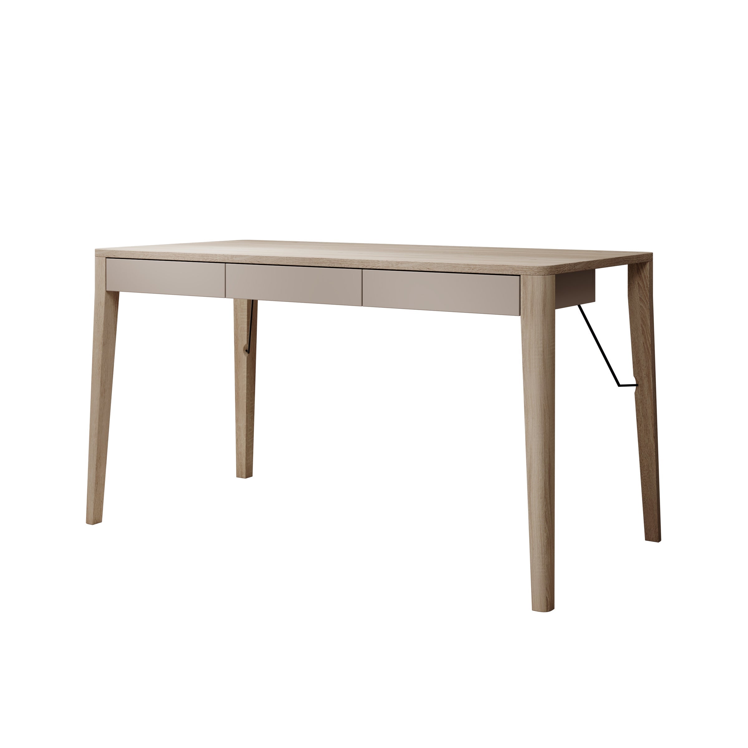Meubella - Bureau Mazar - Licht eiken - 139 cm