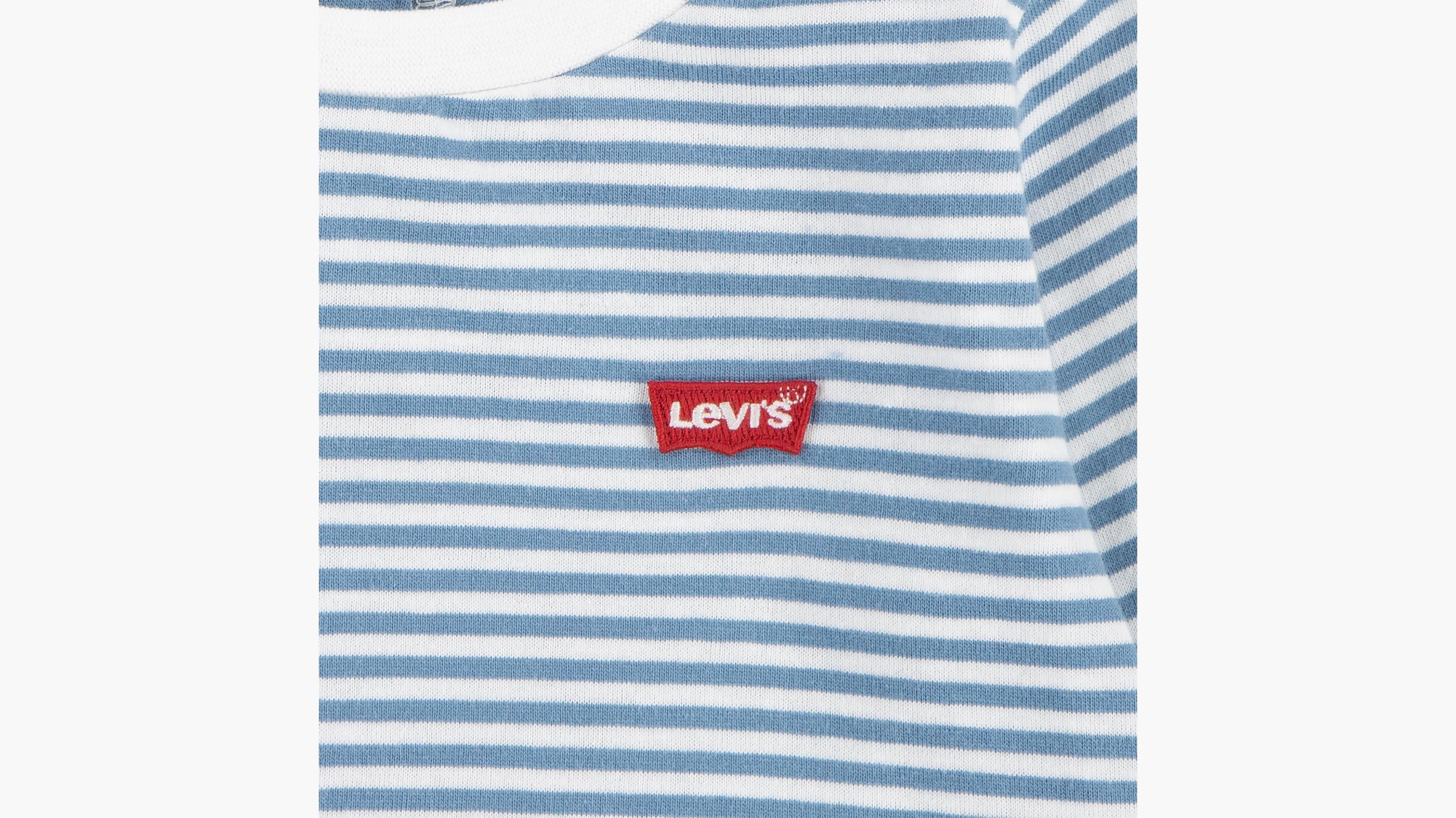 Bébé t-shirt manche longue rayures logo Batwing - Coronet Blue - Bleu