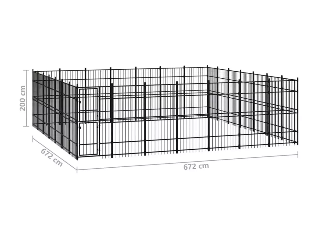 Chenil cage enclos pac noire 672 x 672 x 200 cm 02_0041851
