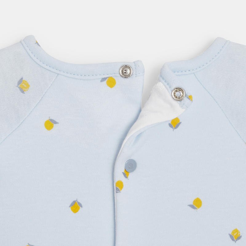 Combinaison effet 2 en 1 bébé garçon en coton bio bleu Absorba Bleu