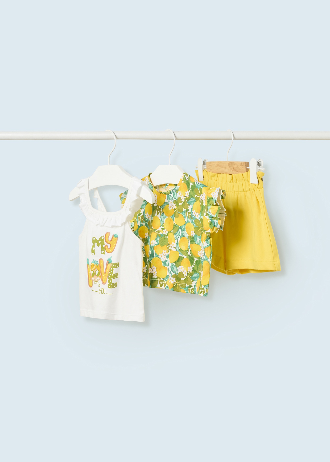 Conjunto de 3 peças em algodão sustentável para bebê
