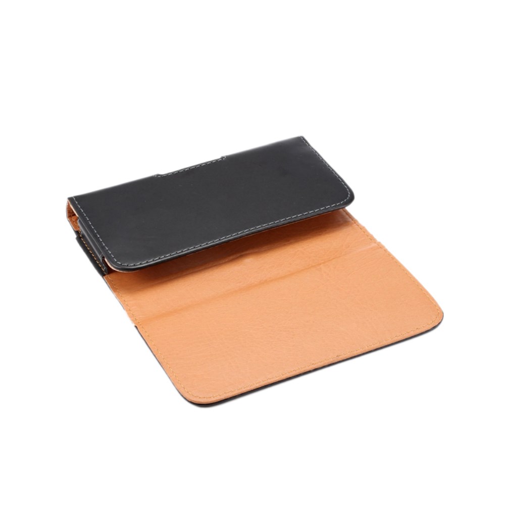 Universal Smartphone Leder Tasche mit Gürtelclip - Schwarz