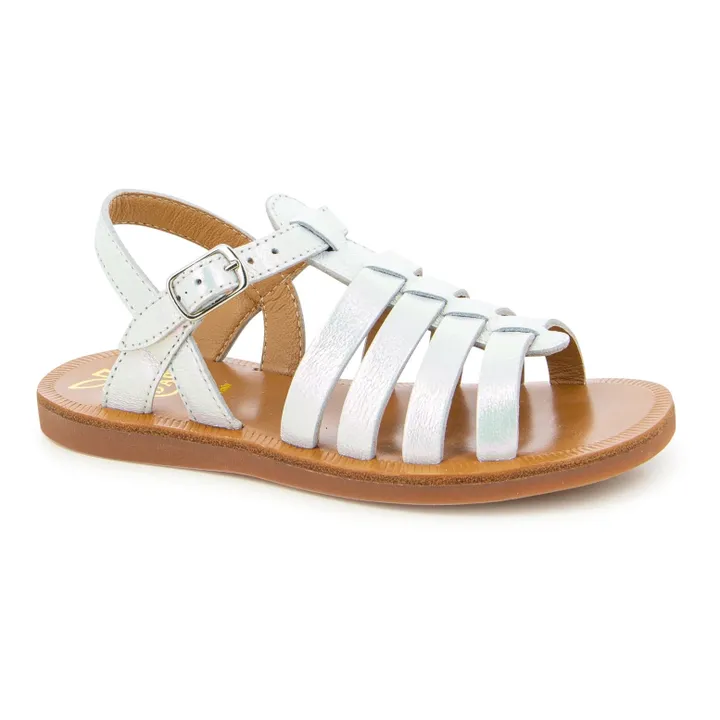 Pom d'Api Sandales Plagette Strap | Blanc satiné