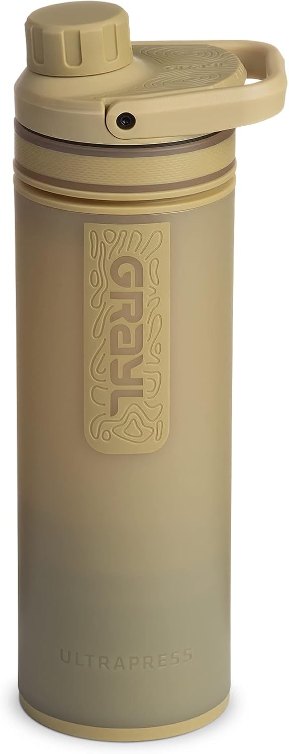 GRAYL UltraPress 16,9 oz Wasserreiniger & Filterflasche für Wandern, Rucksackreisen, Survival, Reisen (Desert Tan)