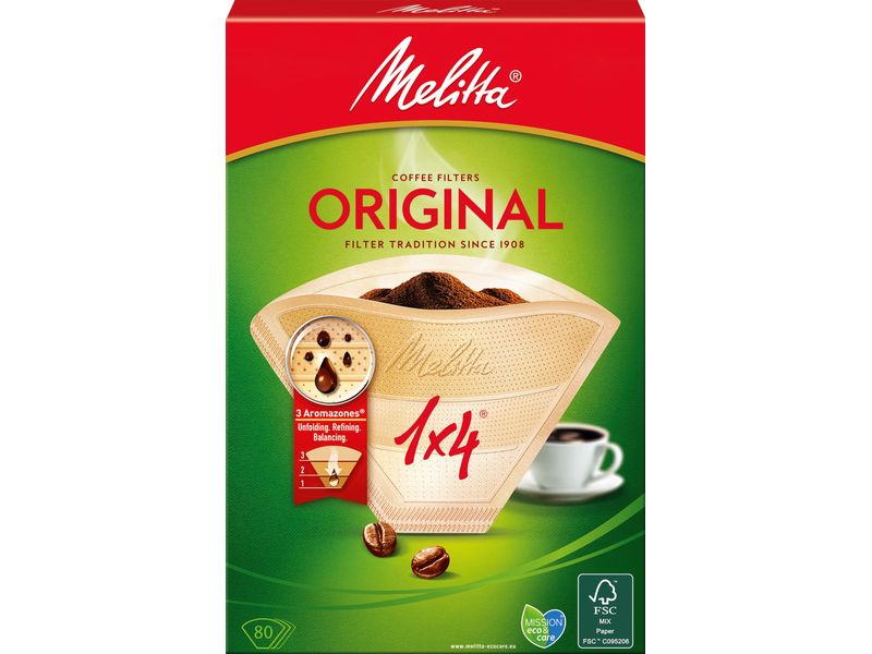 Melitta Filtertüte Original 1 x 4 / 80 Stück 1x4 80 Stück Aus «Aromapor»-Papier
