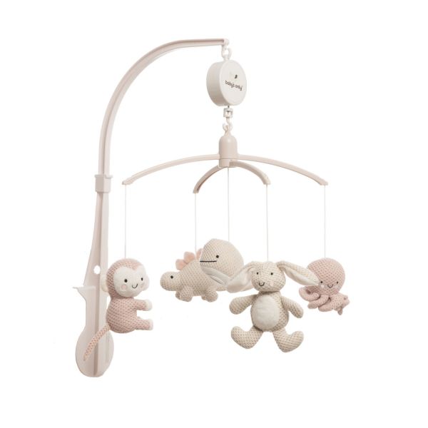 Baby's Only Heaven Muziekmobiel Animals Oud Roze / Warm Linen