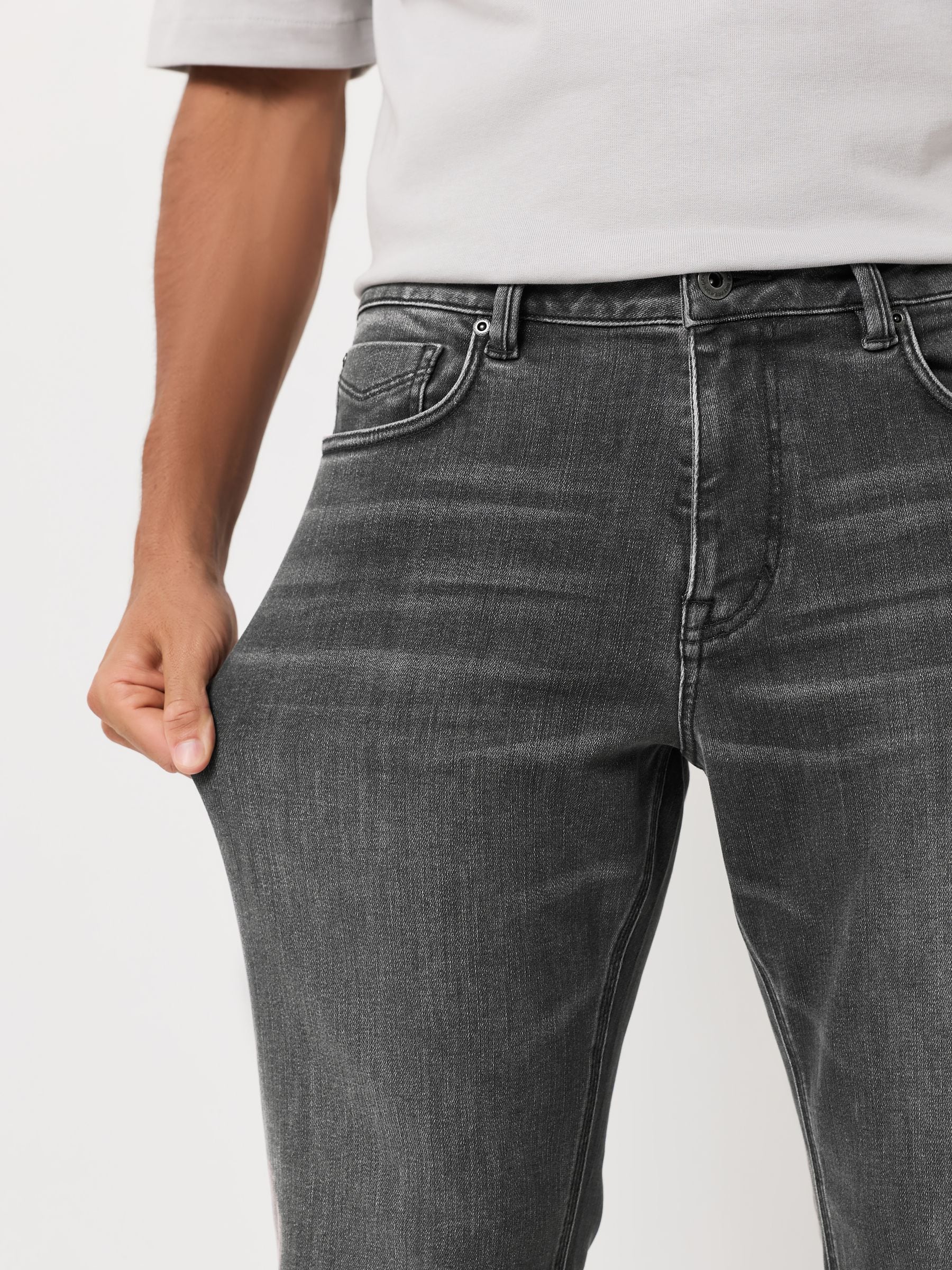 Grijs - ThermoGen - Straight fit - Motionflex jeans