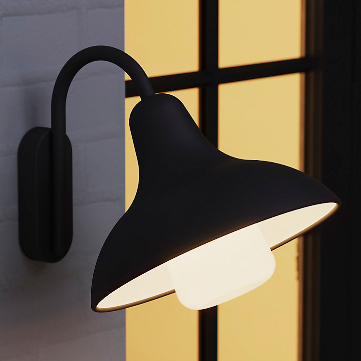 Applique murale Ferdie E27 25W IP44 GoodHome gris anthracite
