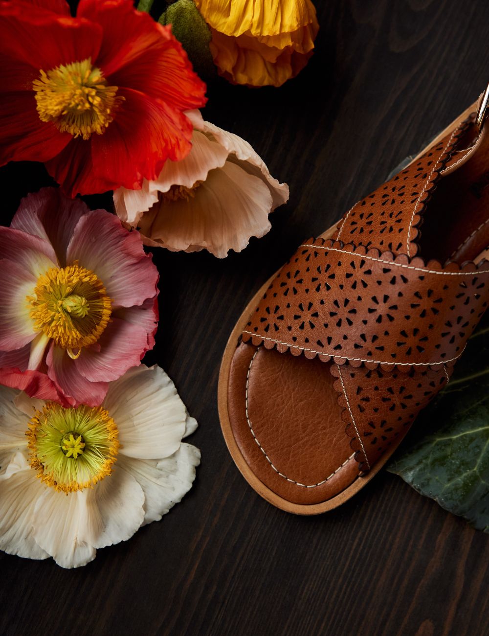 Amber Sandal - Cognac