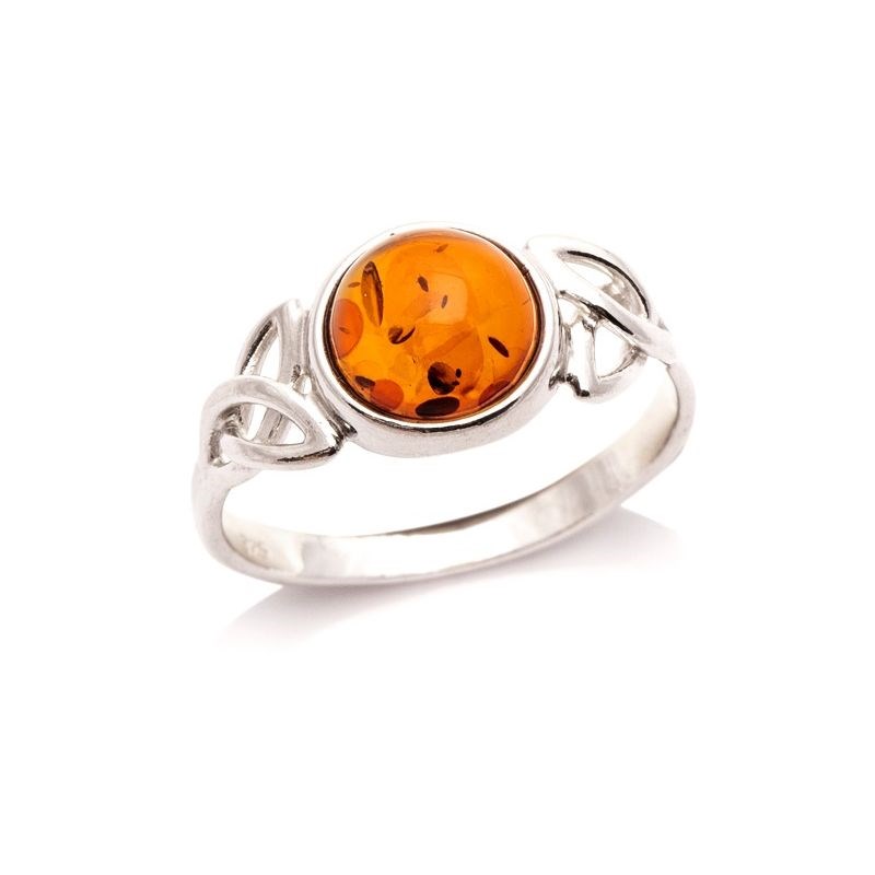 Bague argent 925 Ambre veritable de la mer Baltique