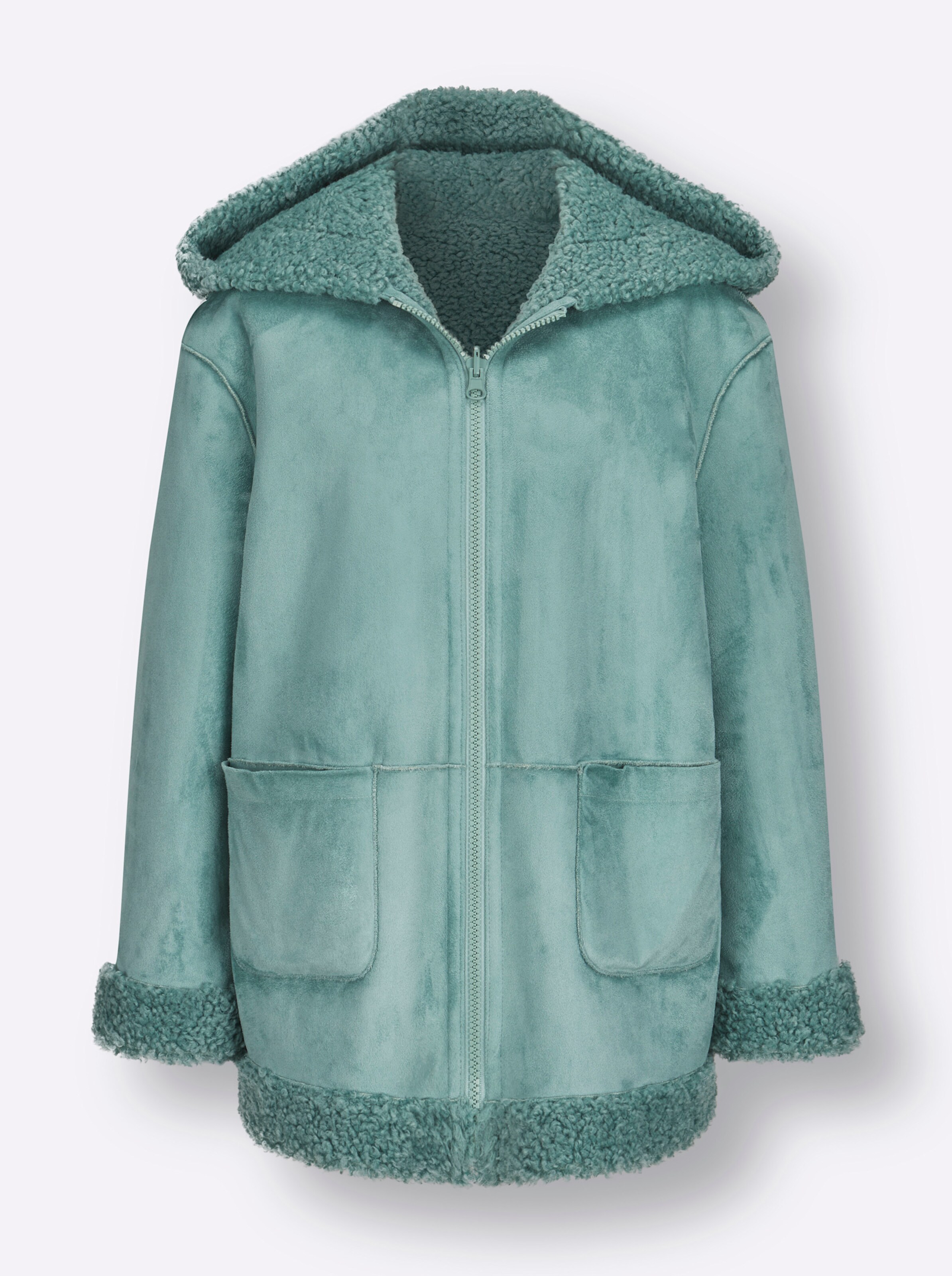 Mainpol Wende-Teddy-Jacke in jade