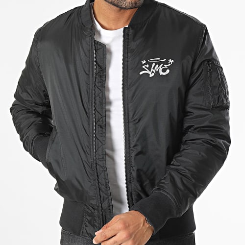 Veste Bomber Gorille Graffiti Head Noir Reflex Rouge