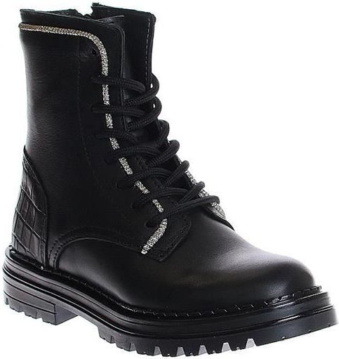 Hip Leren Enkelboots Zwart