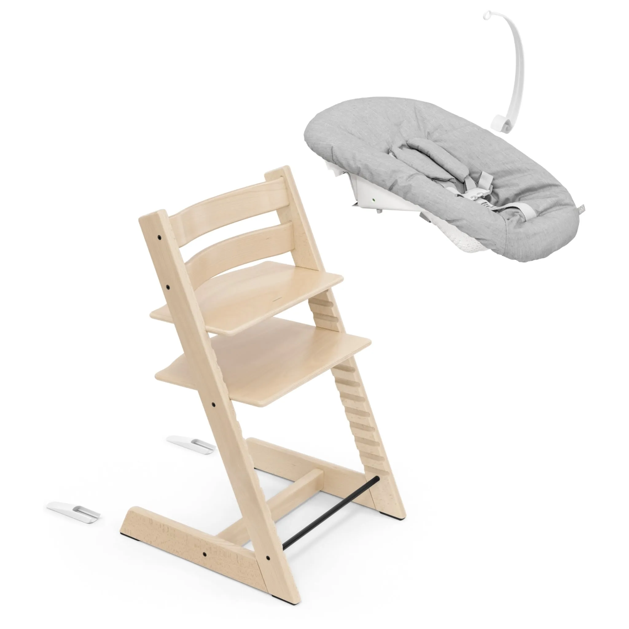 Stokke Chaise Tripp Trapp® - Naturel + Kit de Naissance Tripp Trapp® - Gris