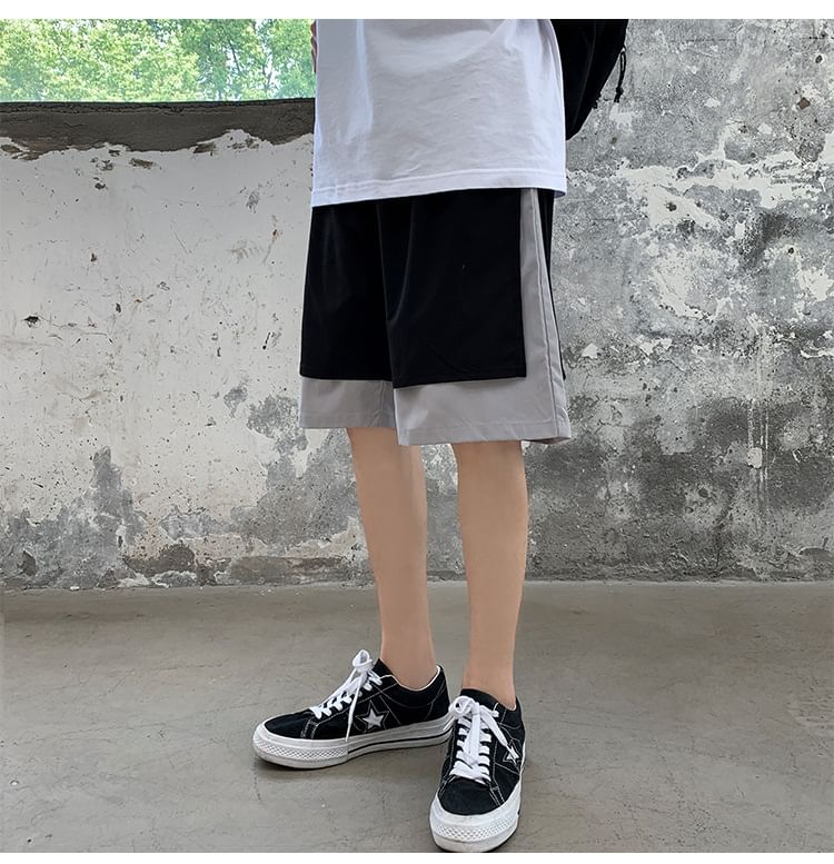 POSI - Mock tweedelige shorts met trekkoord in de taille