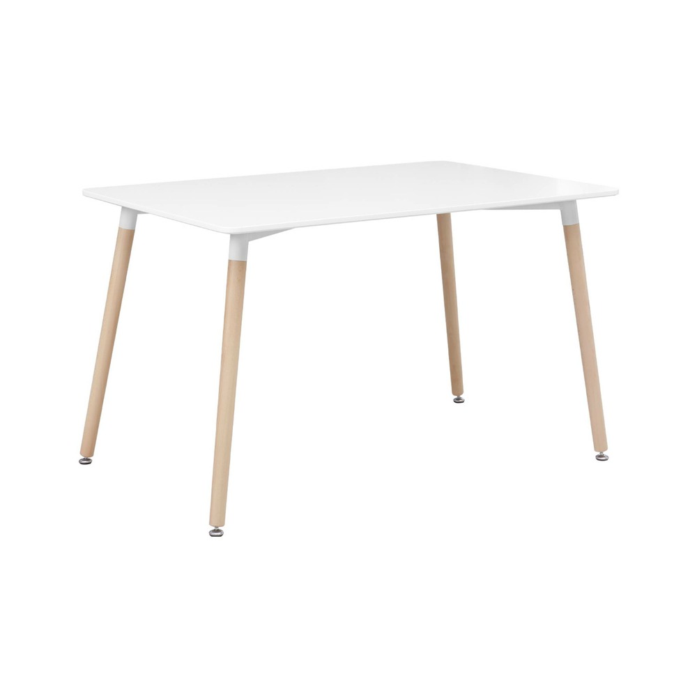 Table à manger rectangulaire bois 120cm blanc - hedvig - 4 chaises. 4 places. Scandinave. Pieds bois