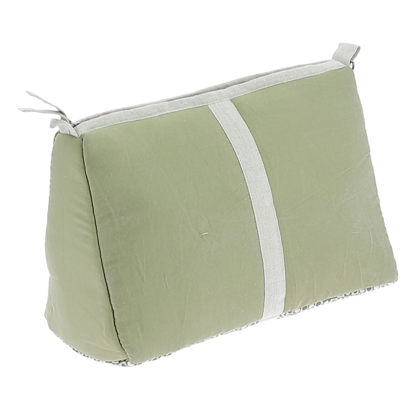 En Fil d'Indienne Trousse de toilette Soie kaki - 18x26x12 cm