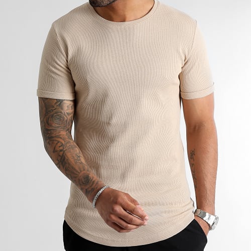 Tee Shirt Oversize Texturé Waffle 2971 Beige