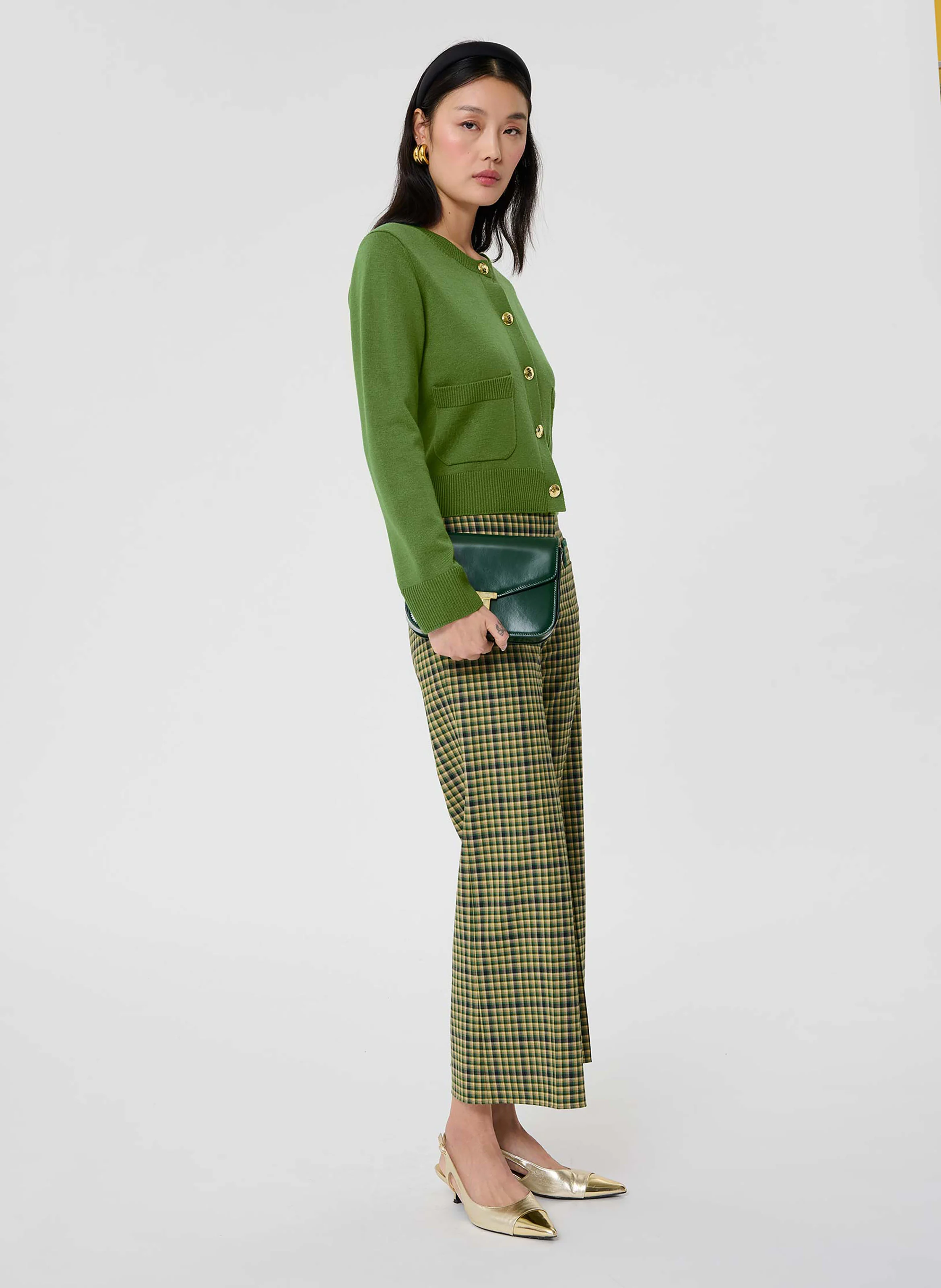 GYSLAIN - Gilet droit en maille | Vert