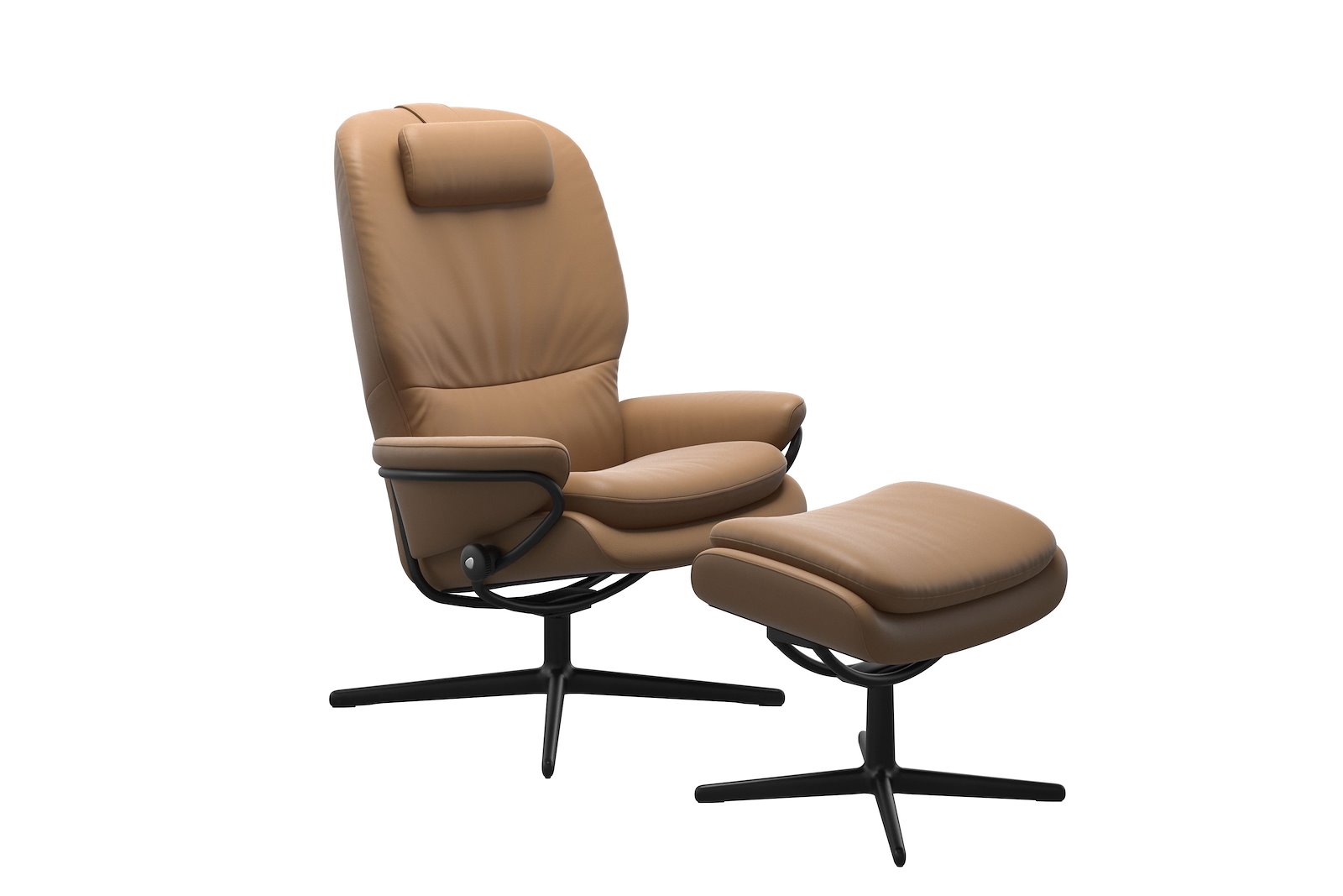 Rome lenestol m/krakk Hud Paloma Taupe - Cross - Matt Black
