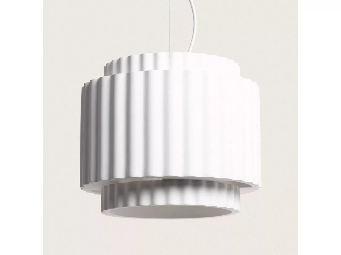 Suspension Plâtre Double Colum Blanc