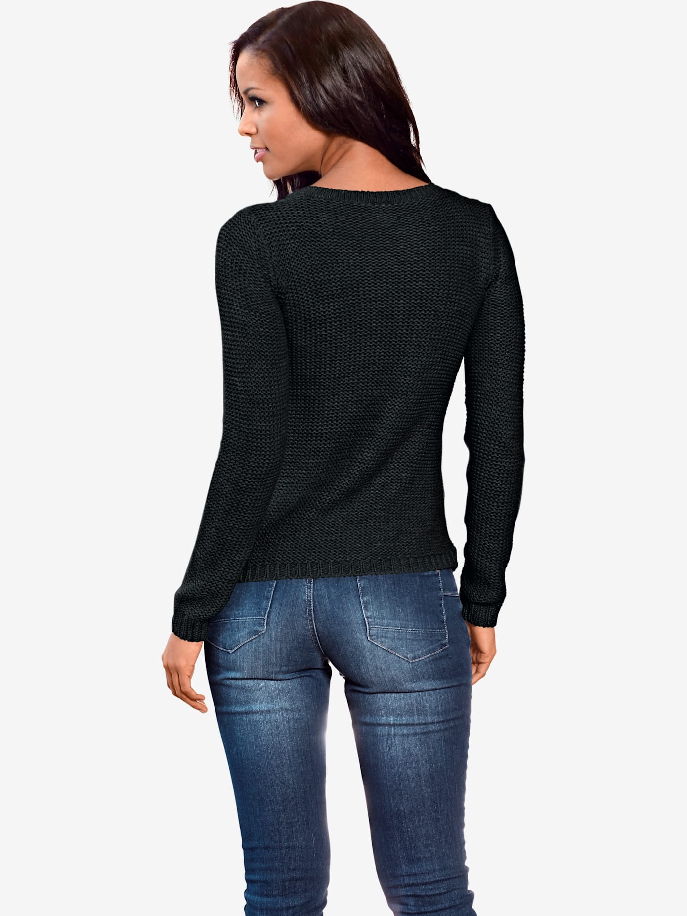 Pull col rond look asymétrique tendance avec glissière