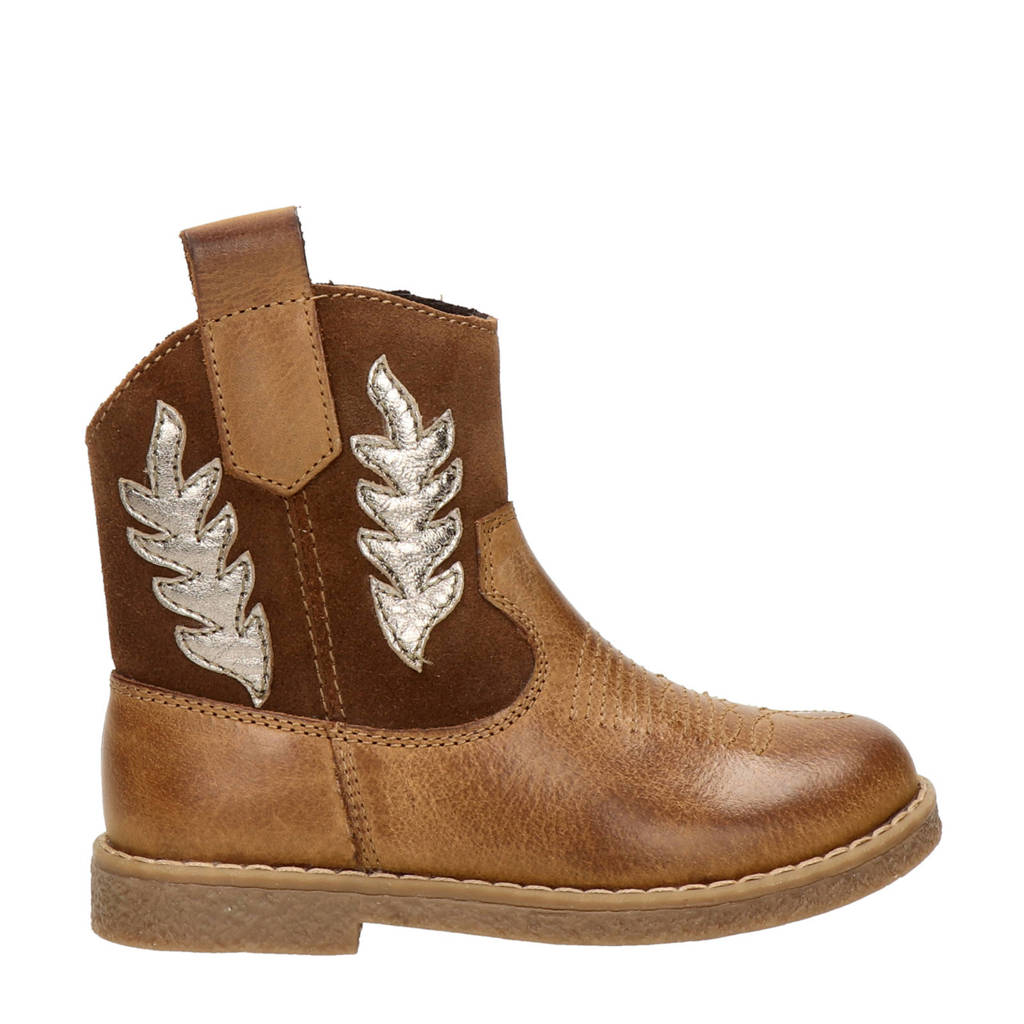 Nelson Kids leren enkellaarzen cognac