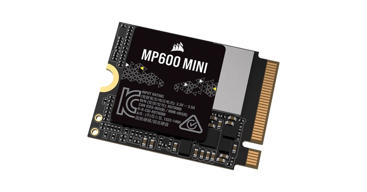 CorsairMP600 MINI 2TB SSD  (Zwart, PCIe 4.0 x4, NVMe 1.4, M.2 2230)