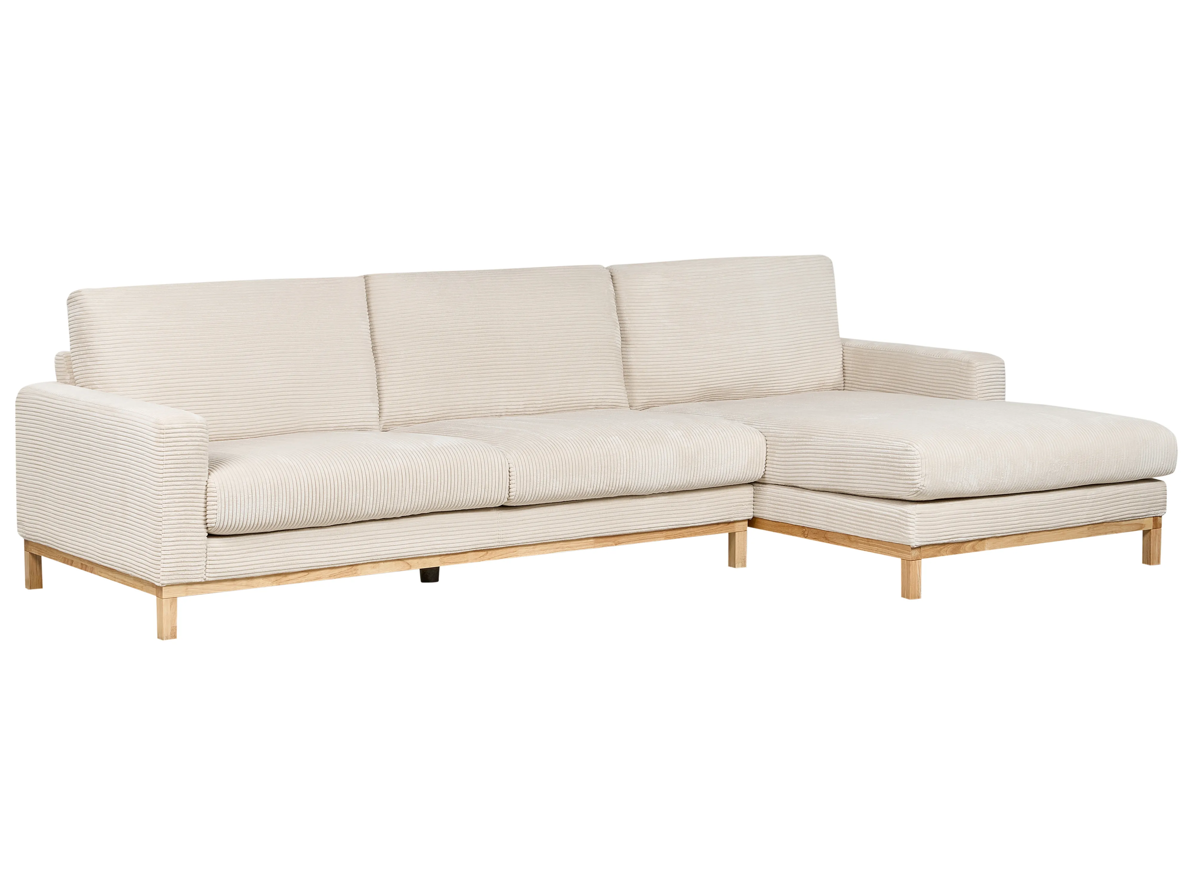 Hoekbank 4-zits SIGGARD Corduroy Lichtbeige linkszijdig