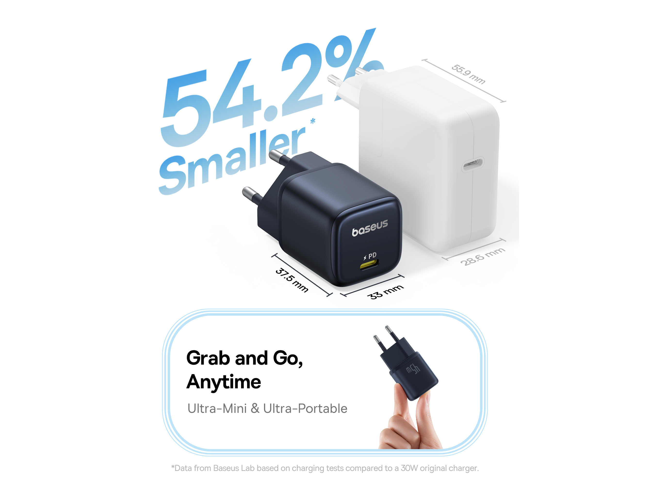 CARREGADOR BASEUS COSMIC BLACK PICOGO USB-C 45W