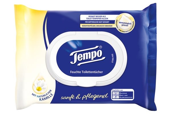 TEMPO Toilettenpapier feucht<br>42 Stück, Sanft&Pflegend