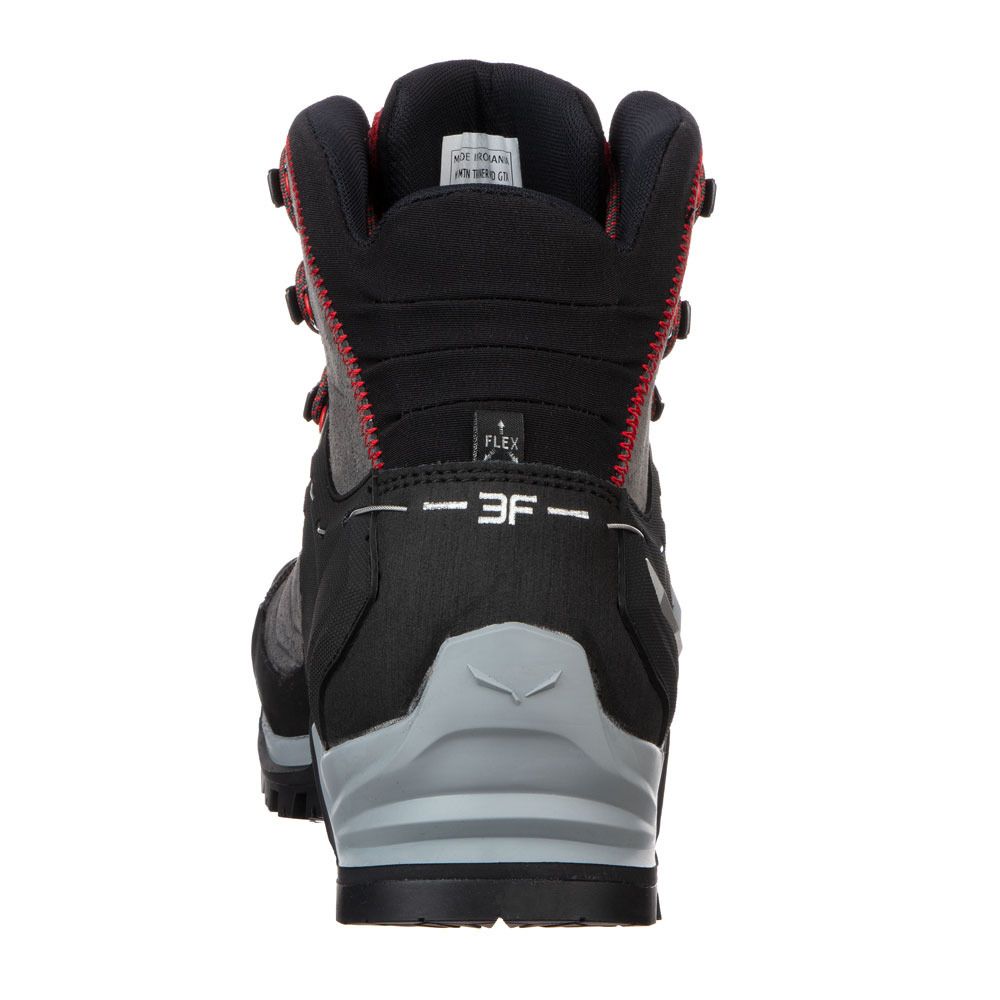 Salewa MS MTN TRAINER MID GTX - Chaussures randonné Homme charcoal/papavero