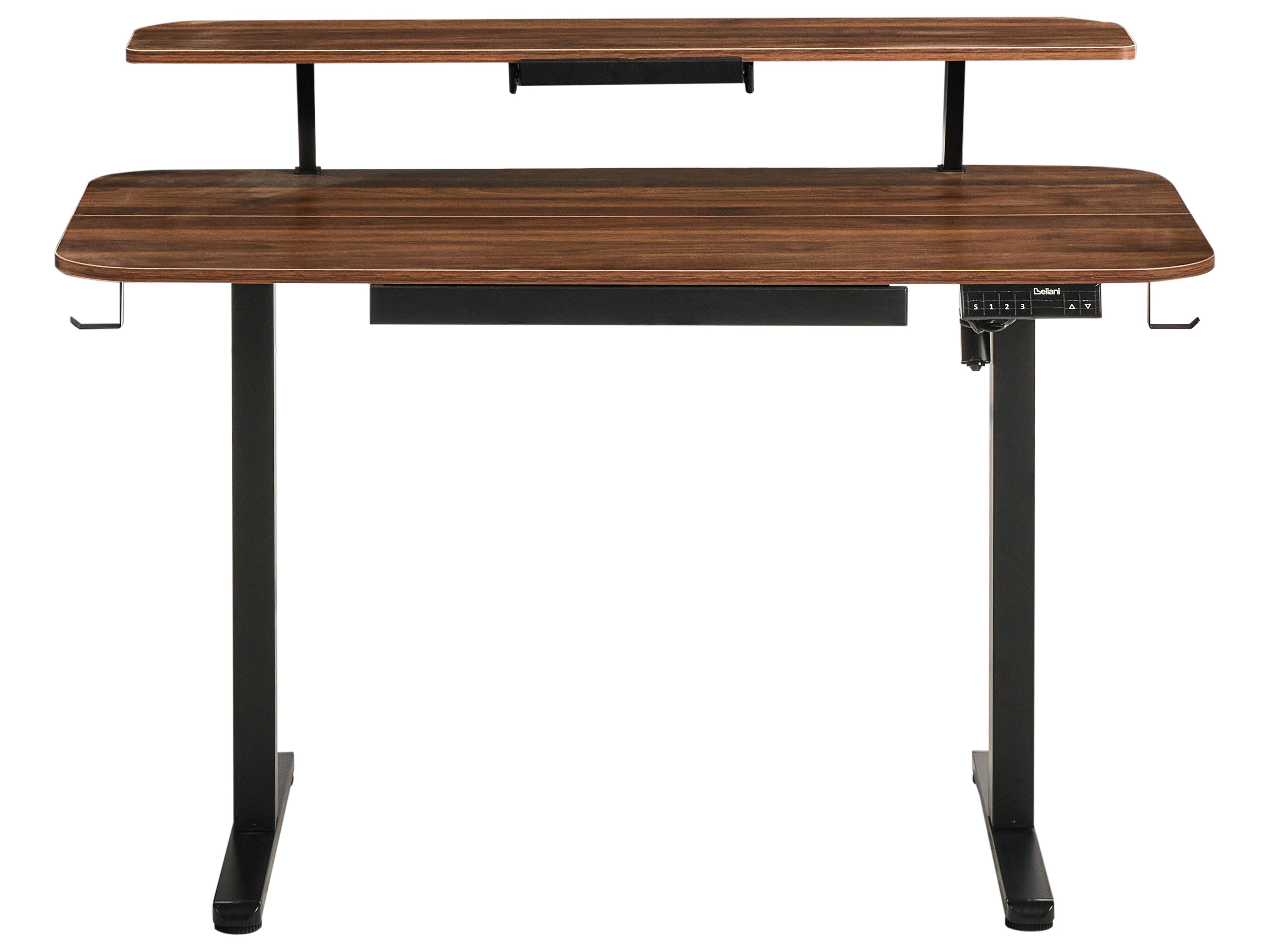 Elektrisch verstelbaar sta-bureau WILBANKS Bruin/zwart 120 cm 60 cm met USB-poort