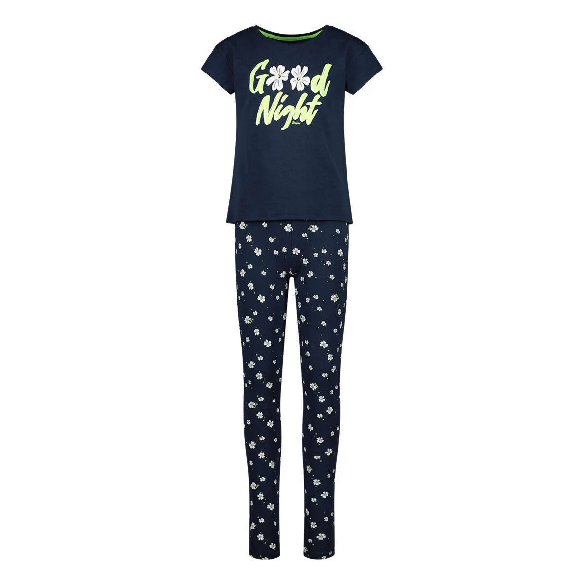 Vingino pyjama WILAH met all over print donkerblauw/wit