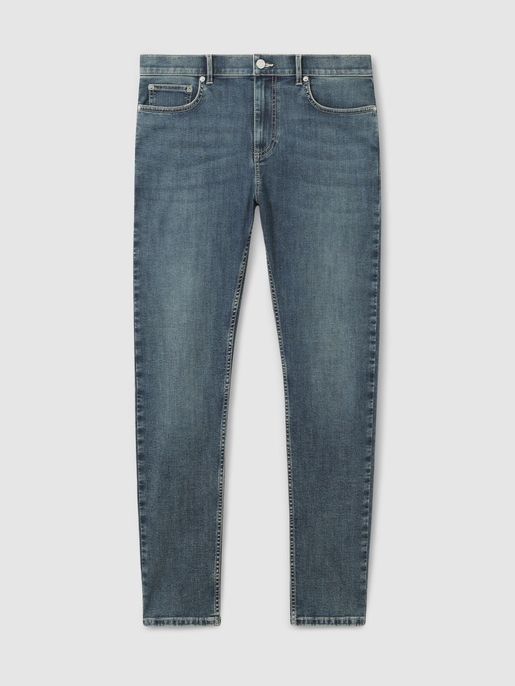 Gebleekte indigo grijze cast - Reiss Bleaker skinny-fit jeans