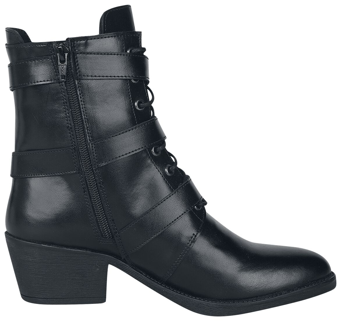 Bottines Noires Lacées avec Boucles | Rock Rebel by EMP Bottes lacées