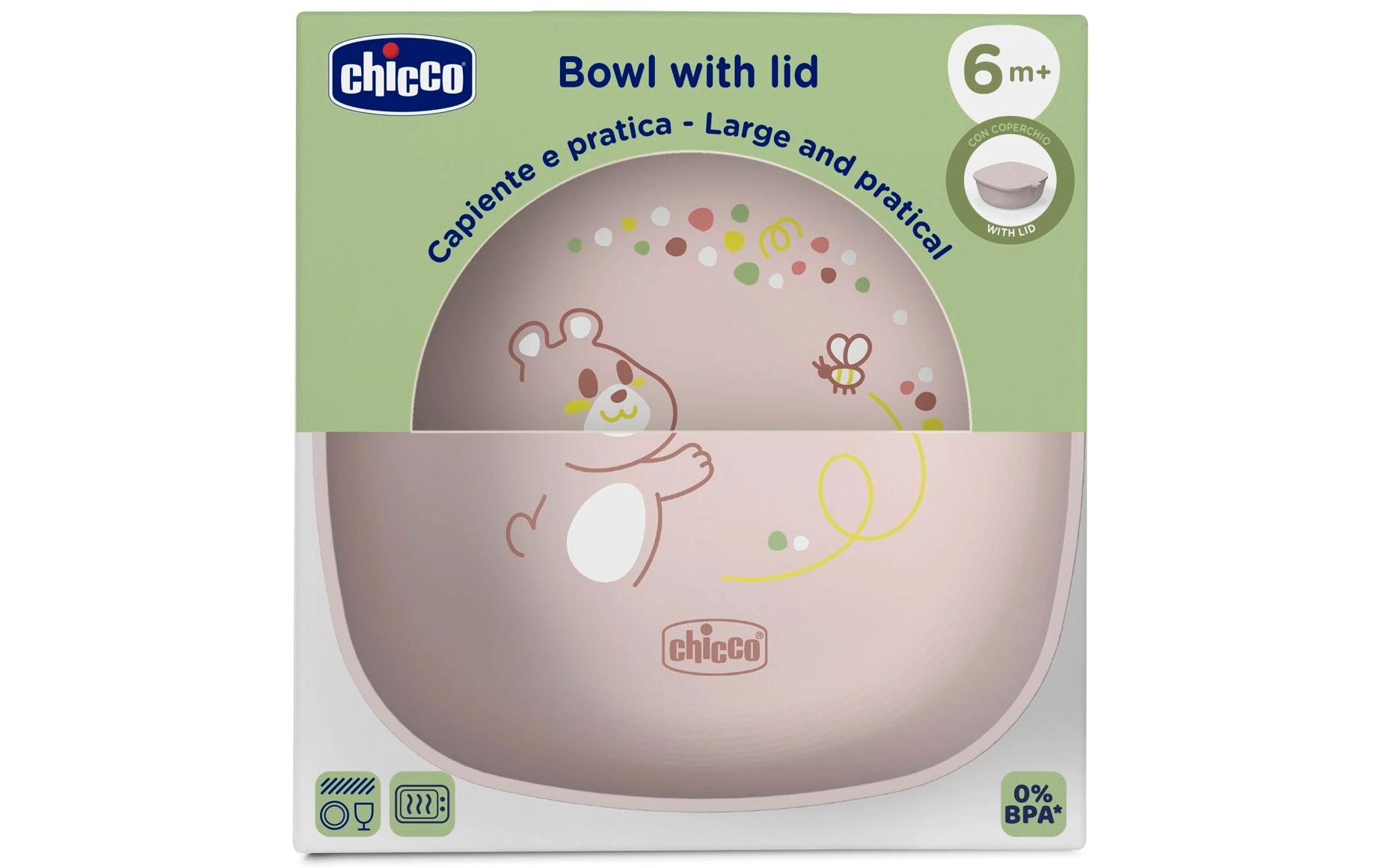 Kinderschale Pink, 6m+Esslernschale mit Deckel