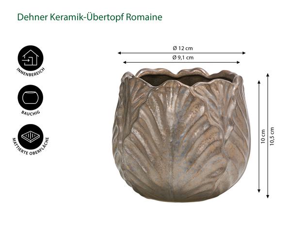 Dehner Keramik-Übertopf Romaine, bauchig,