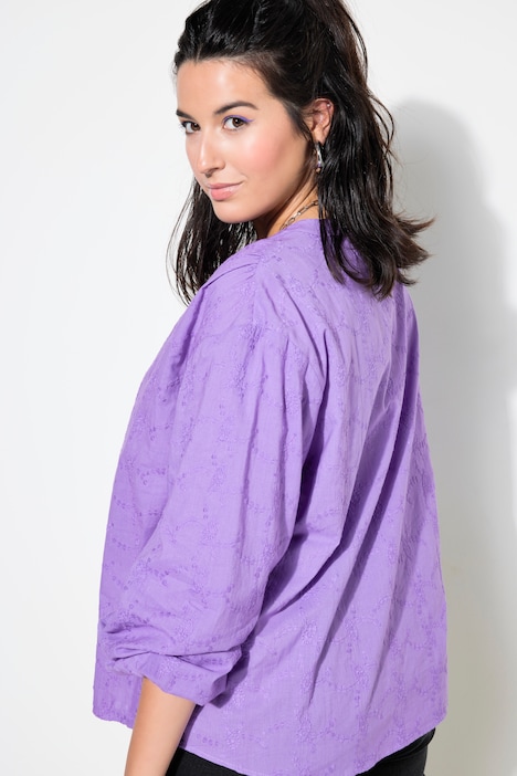 Bluse, oversized, Struktur-Qualität, Ballon-Langarm