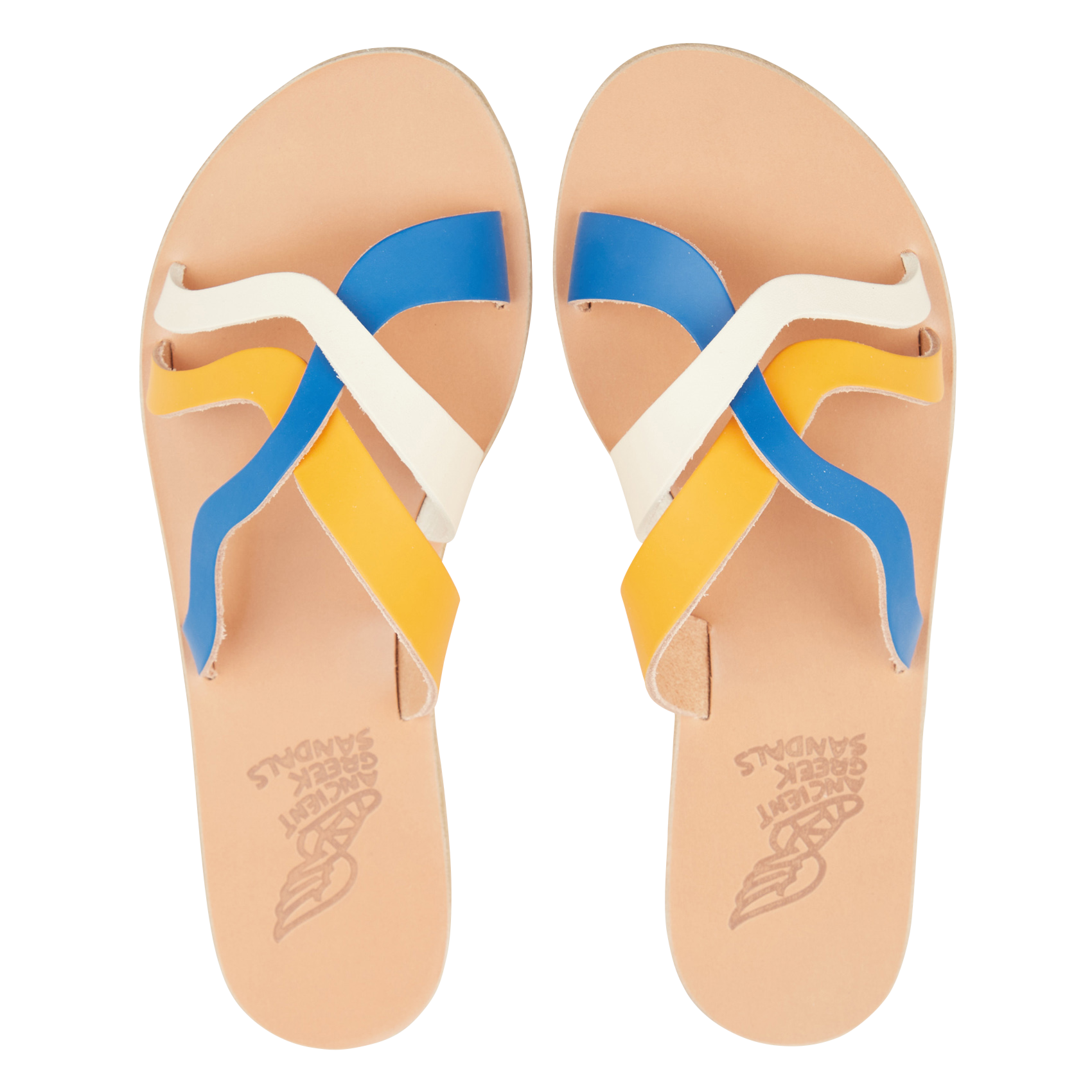 SPARTI - Sandales plates en cuir| Multicolore