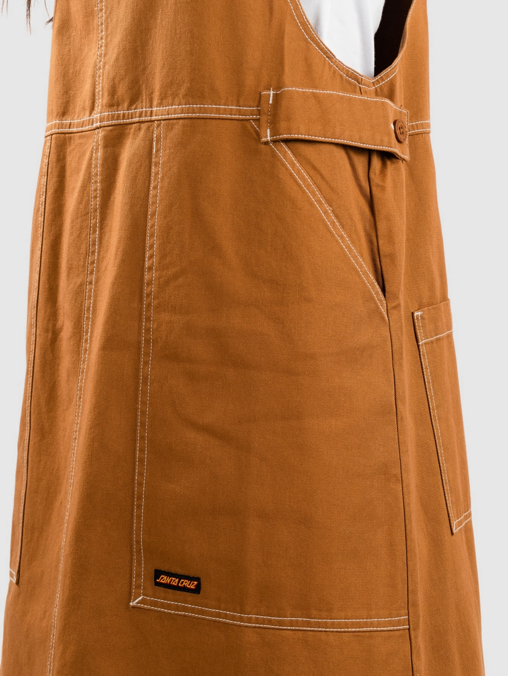 Santa Cruz Classic Pinafore Dress tan/white stitch