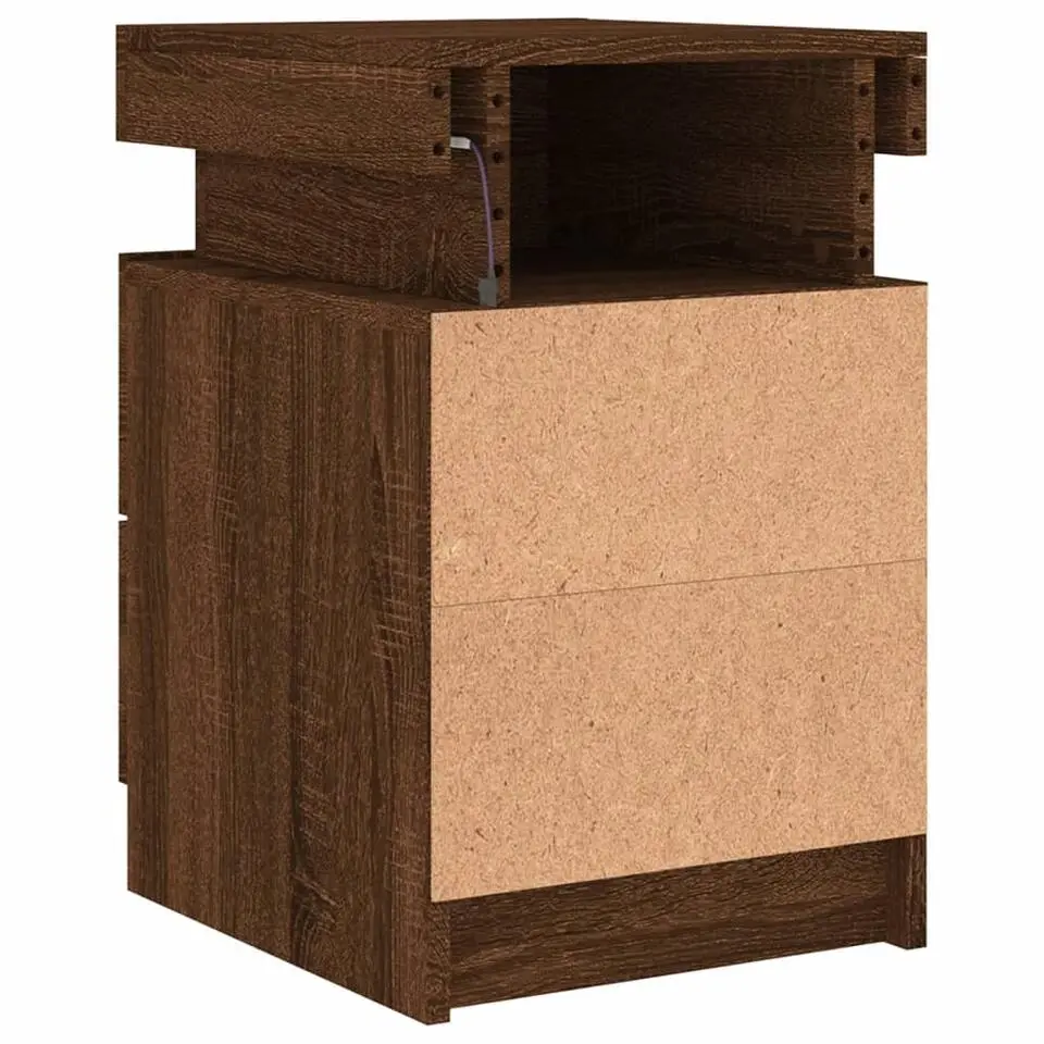 vidaXL - Nachtkastje - Bruin - Bewerkt hout - 2 stuks