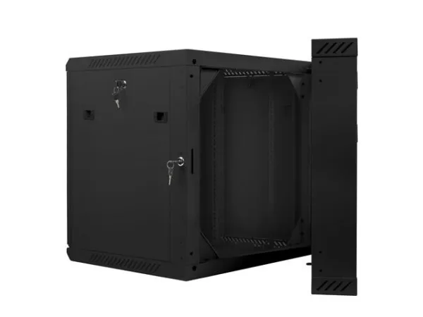 Lanberg - Rack kabinet - vægmonterbar - sort, RAL 9004 - 9U - 19