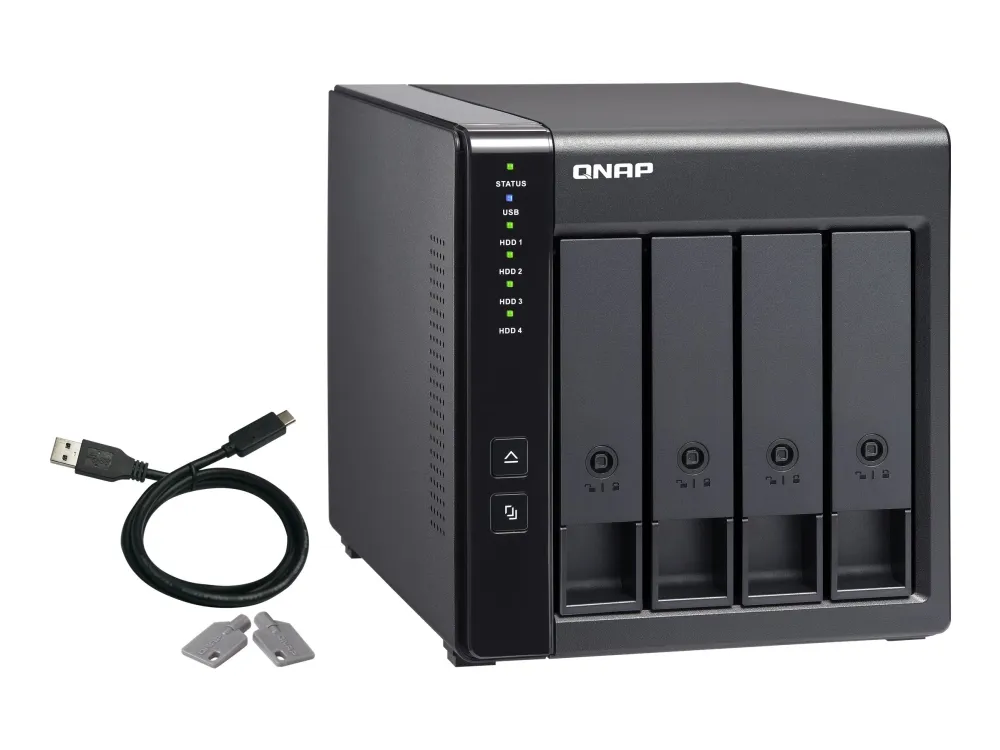 QNAP TR-004 - Harddisk-array - 0 TB - 4 bays (SATA-300) - USB 3.2 Gen 1 (ekstern)