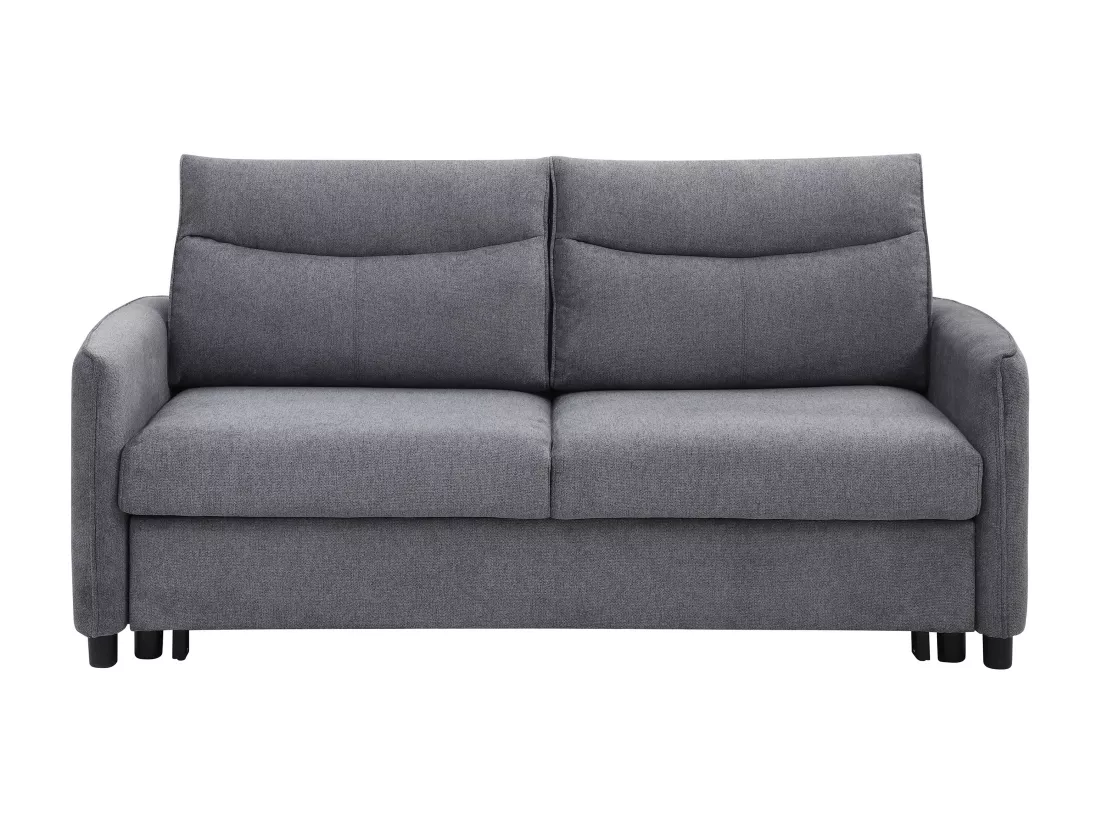 Canapé 3 places convertible en tissu gris IPANEDA