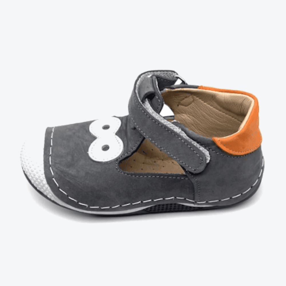 Small Foot Lauflernschuhe - Big Eyes - Grau/Orange