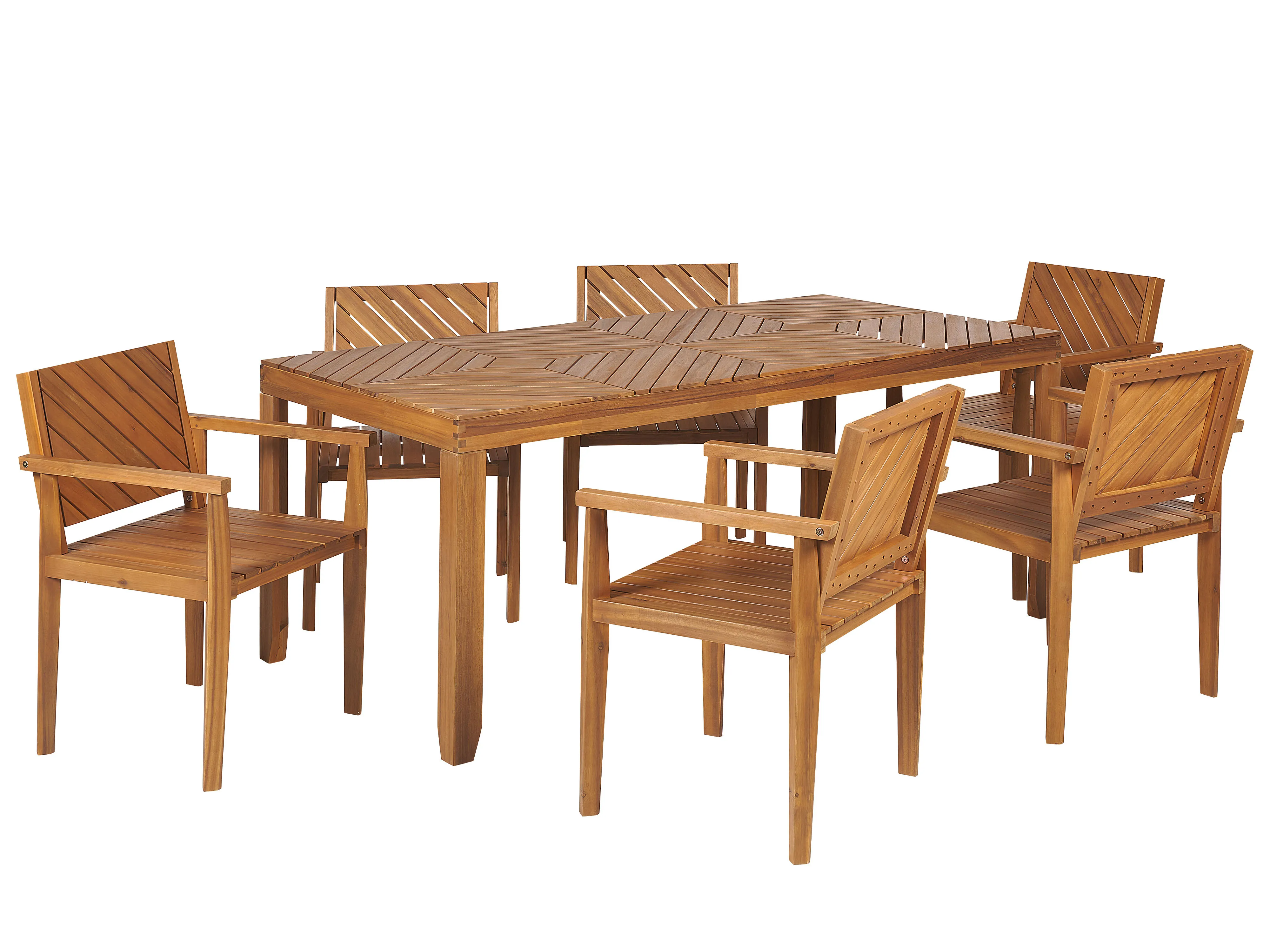 Tuinset 6-zits BARATTI Acaciahout Bruin